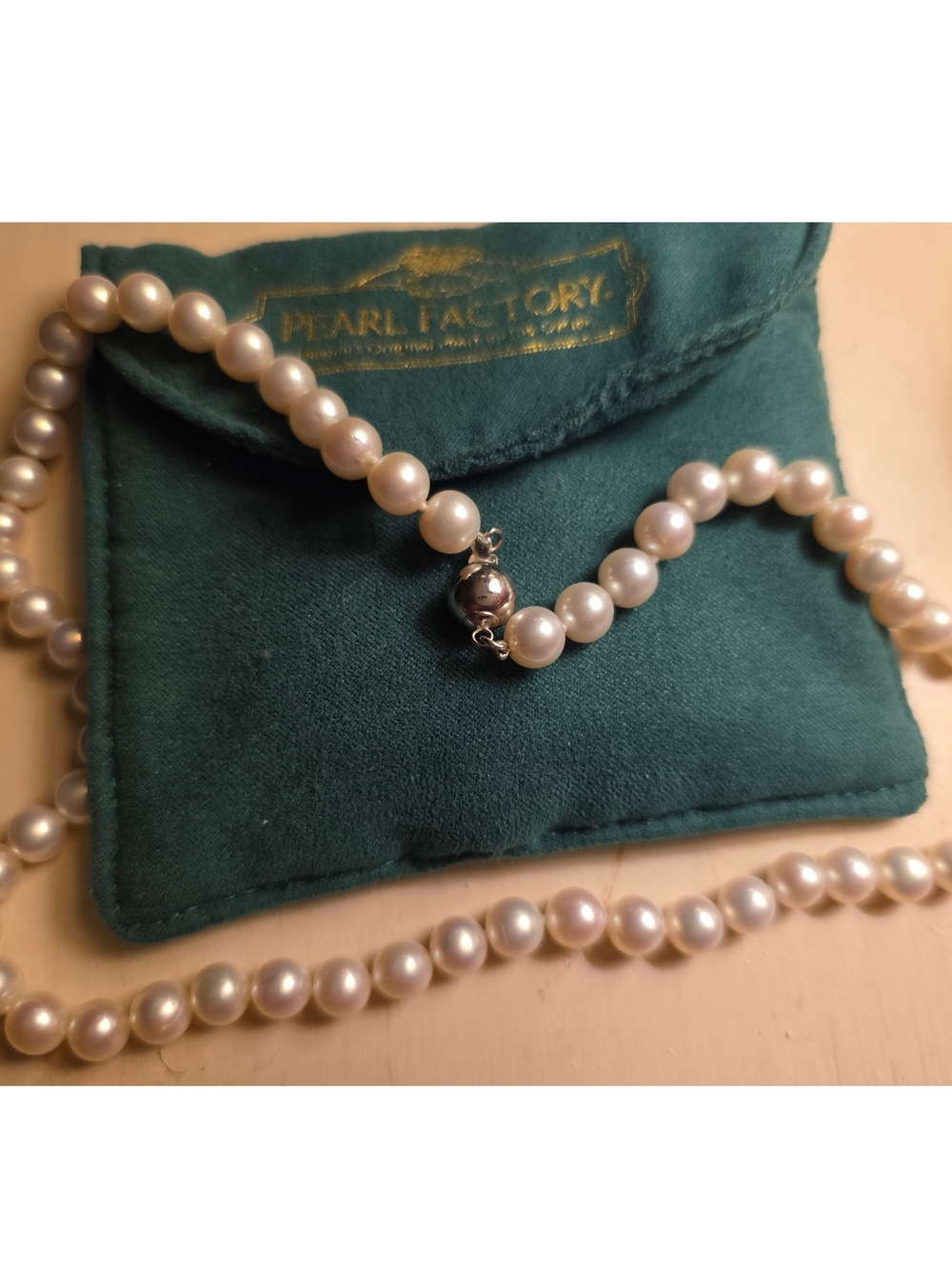 Pearl Factory Stearling Silver Freshwater Pearl Necklace